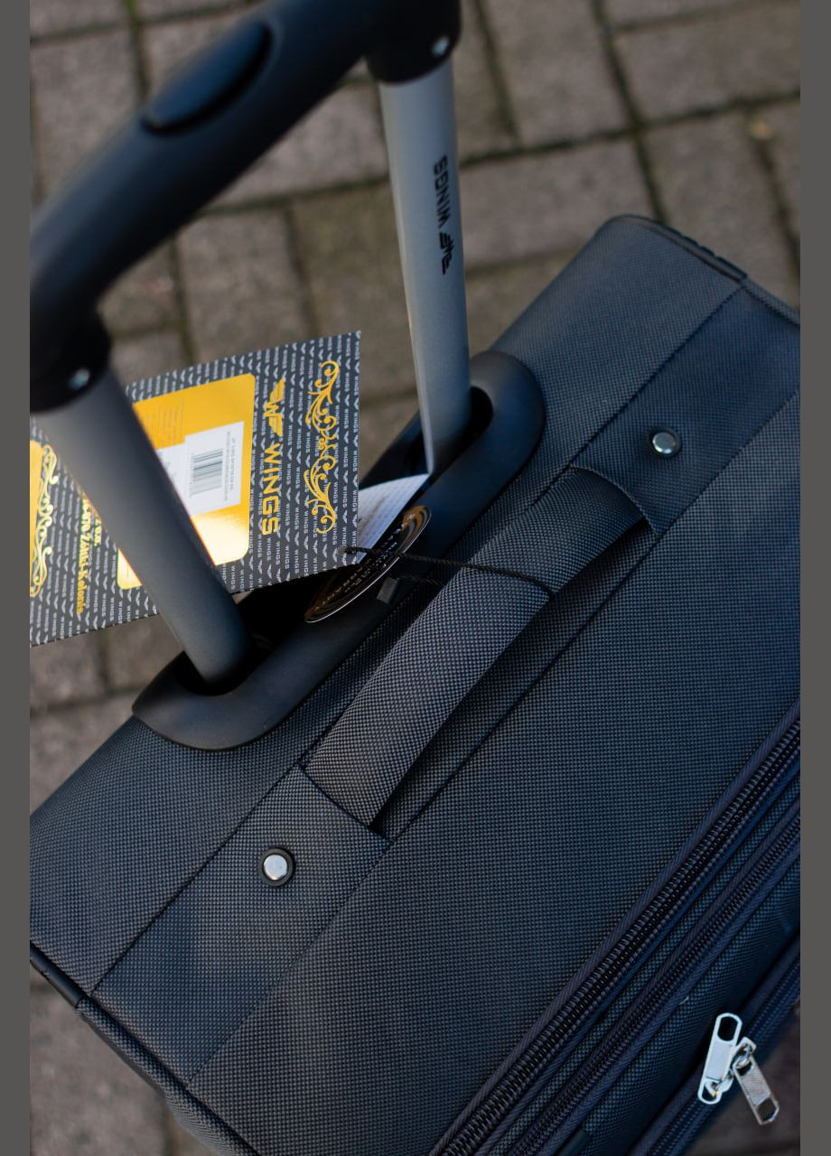 Валіза тканинна 6802 розмір S маленька на 2 колесах, колір чорний Wings 6802/2 (326052111)