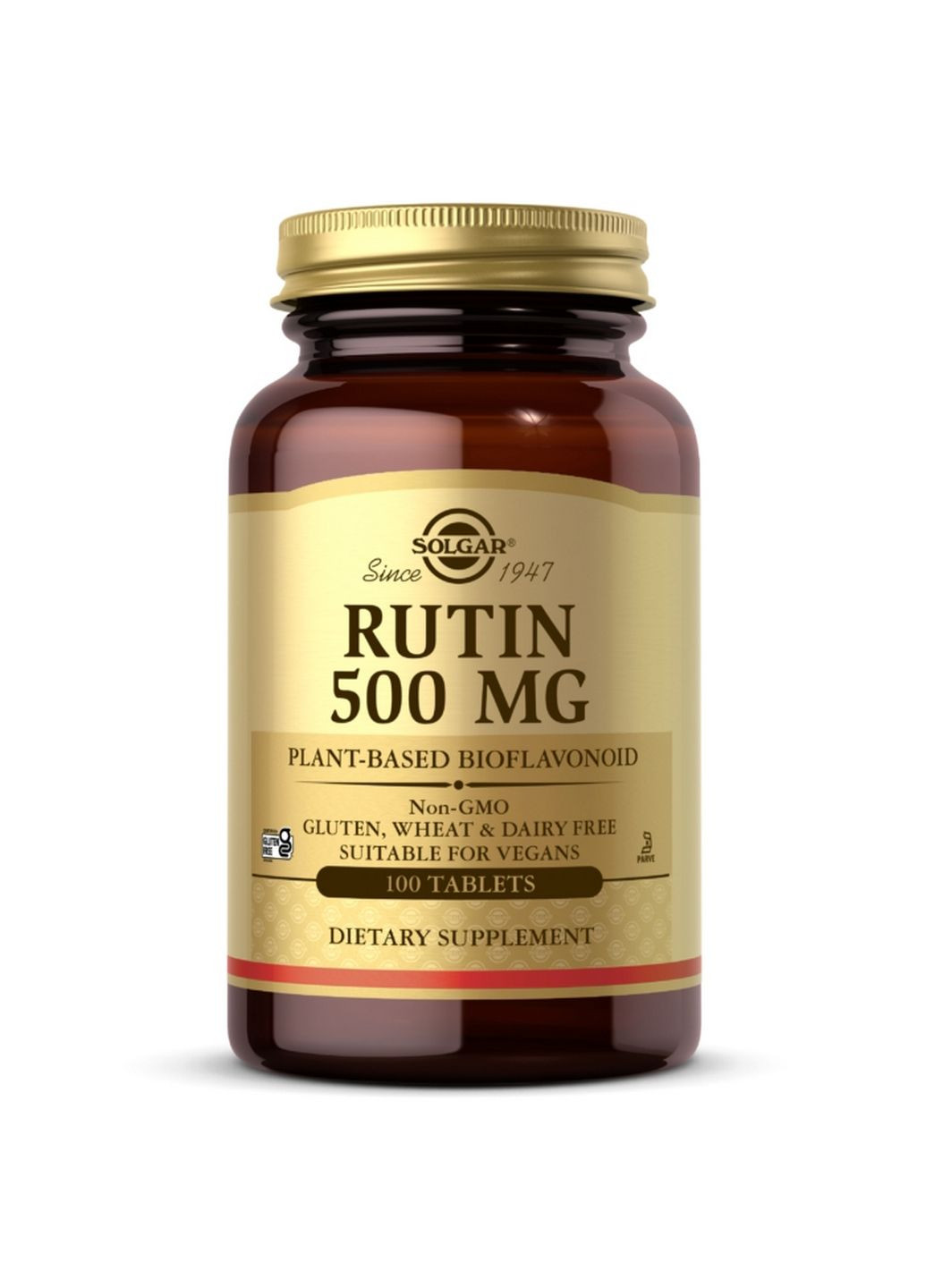 Вітаміни та мінерали Rutin 500 mg, 100 таблеток Solgar (293479094)