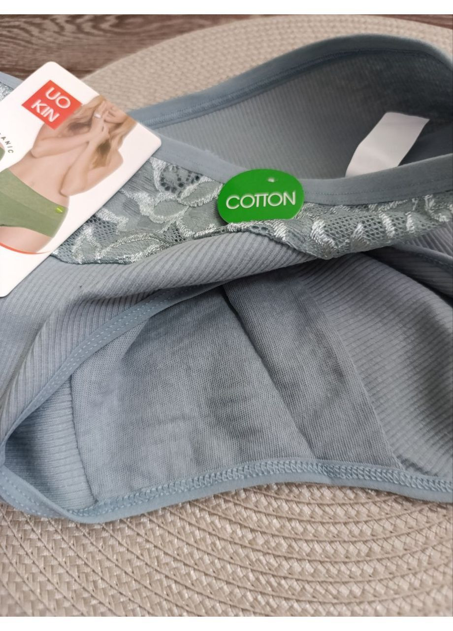 Трусики-сліпи жіночі бавовняні з кружевом, рубчик, UOKIN (365956891)