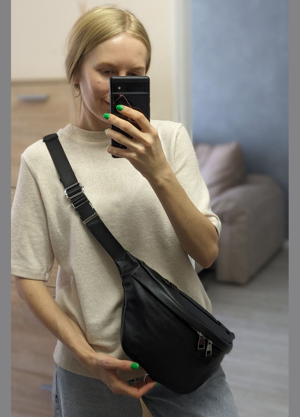 Сумка-бананка кожаная Vishnya (283018047)