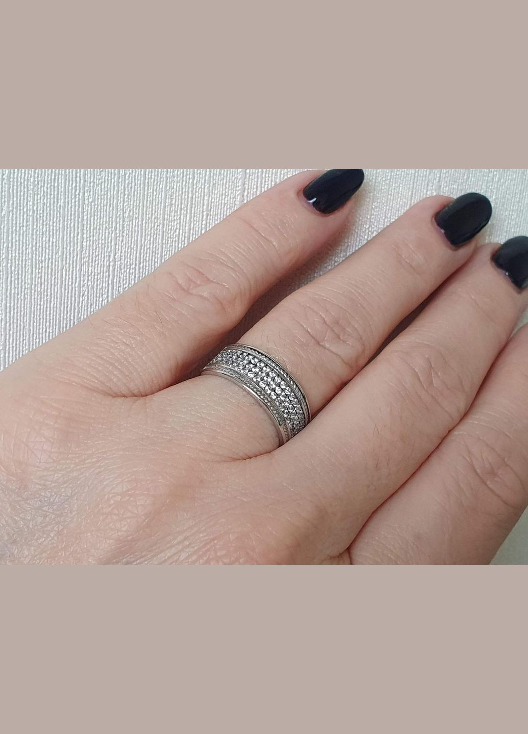 Срібне кільце Річка Широка з фіанітами. 1578/9Р-CZ AGNI (323212683)