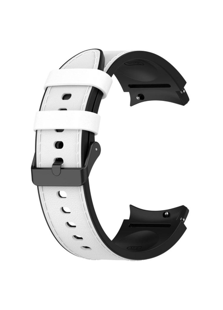 Ремешок Leather Silicone для часов Samsung Galaxy Watch 4 / Watch 5 - White Primolux (366820116)