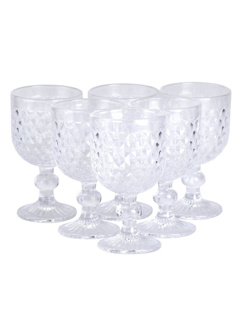 Набор бокалов для вина 6 шт по 220 мл на низкой ножке Прозрачный HP-19-104 Jooki (358705712)