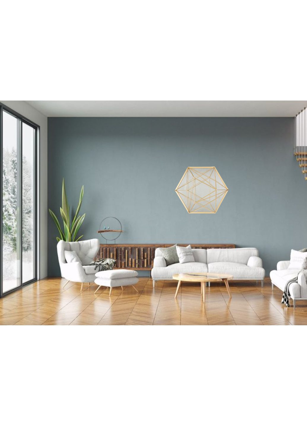 Декоративне настінне дзеркало Шестигранник 40х40х6 см золотистий Melinera (317757538)