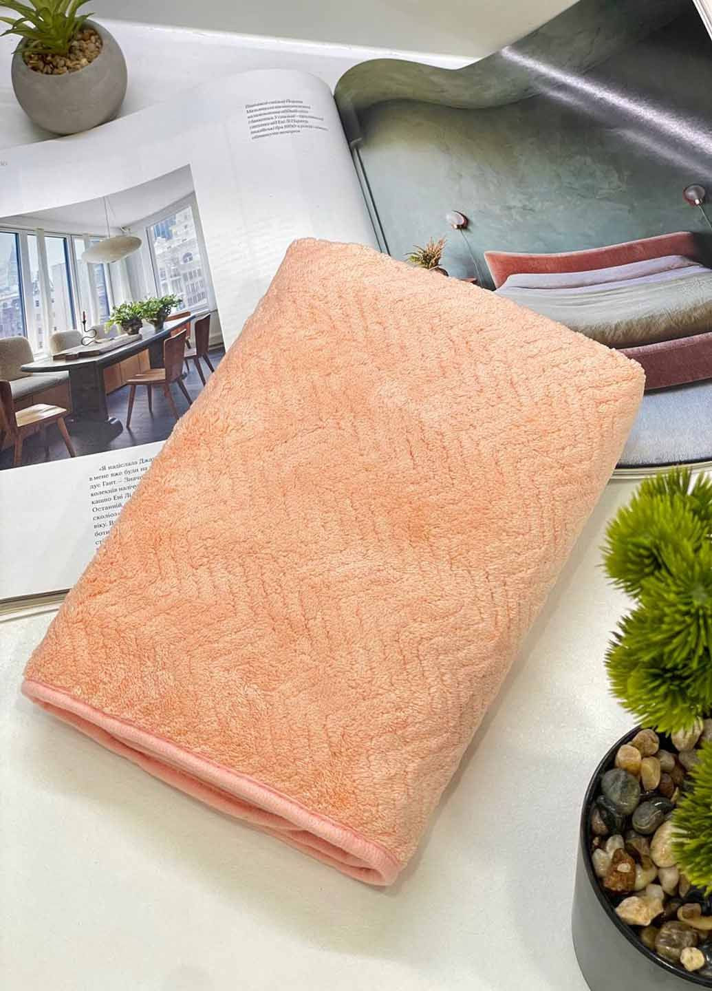 Рушник лицьовий мікрофібра 100х50 см Homedec однотонний рожевий