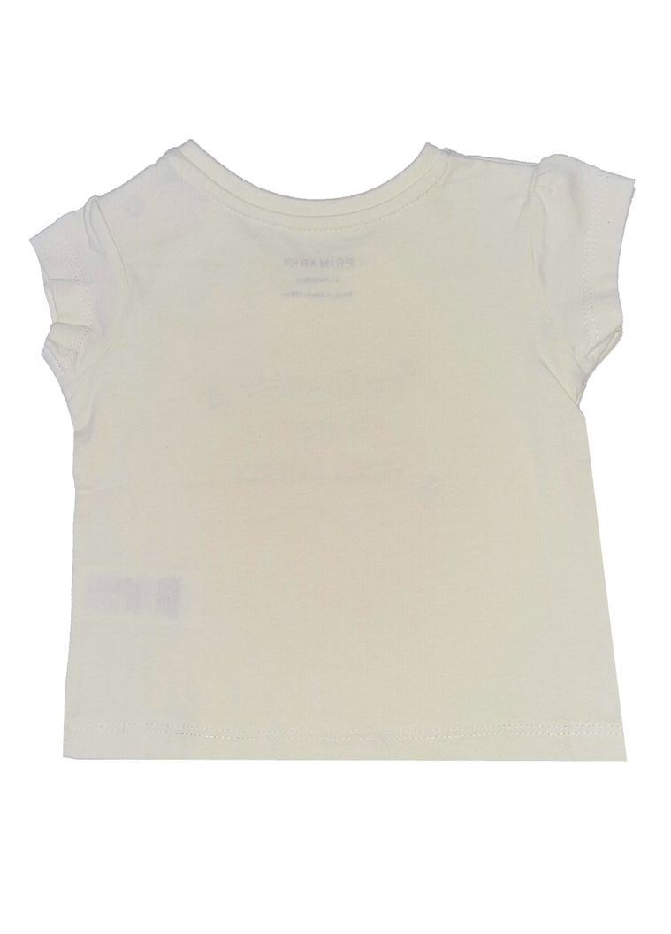 Бежевая демисезонная футболка хлопковая з принтом для девочки bdo60333 Primark