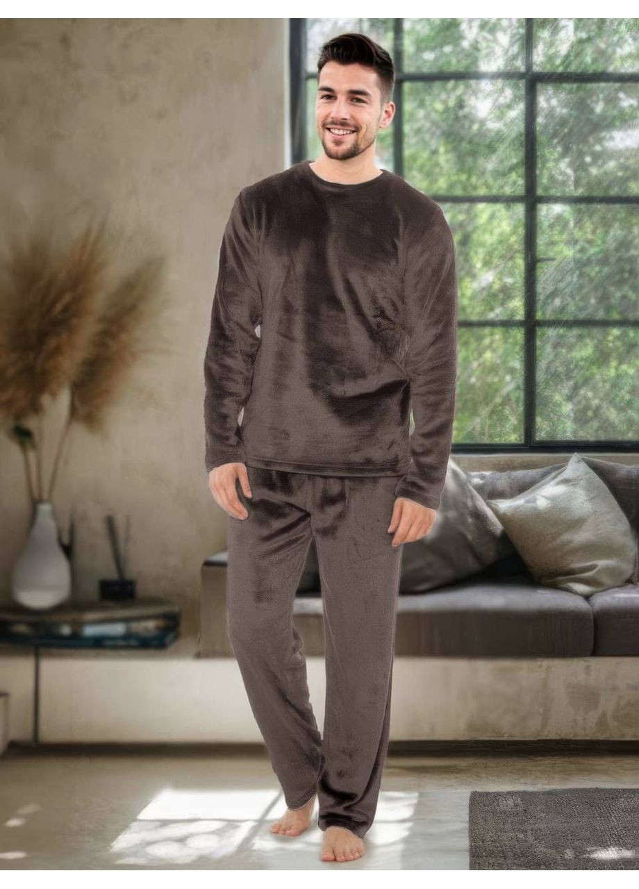 Піжама чоловіча плюшева штани і світшот No Brand (361147490)