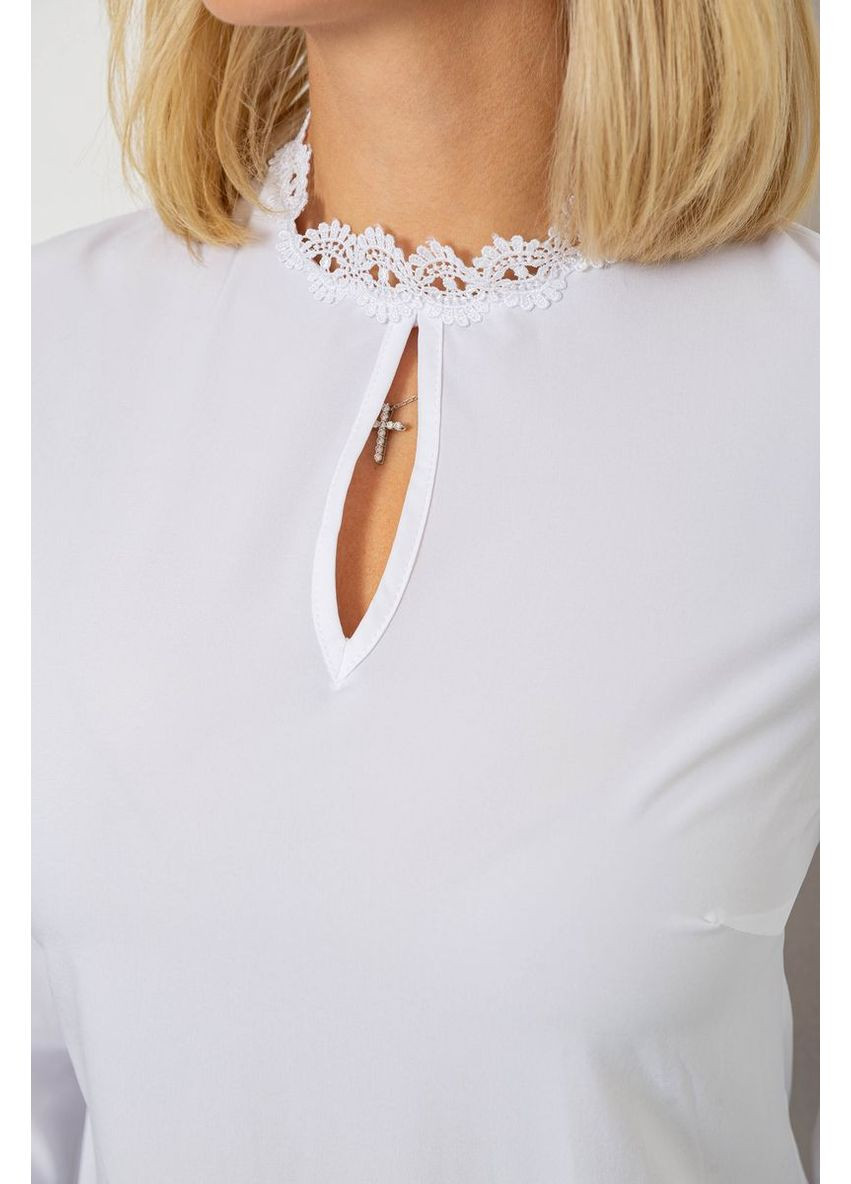 Белая блуза однотонная Ager 230R232-1