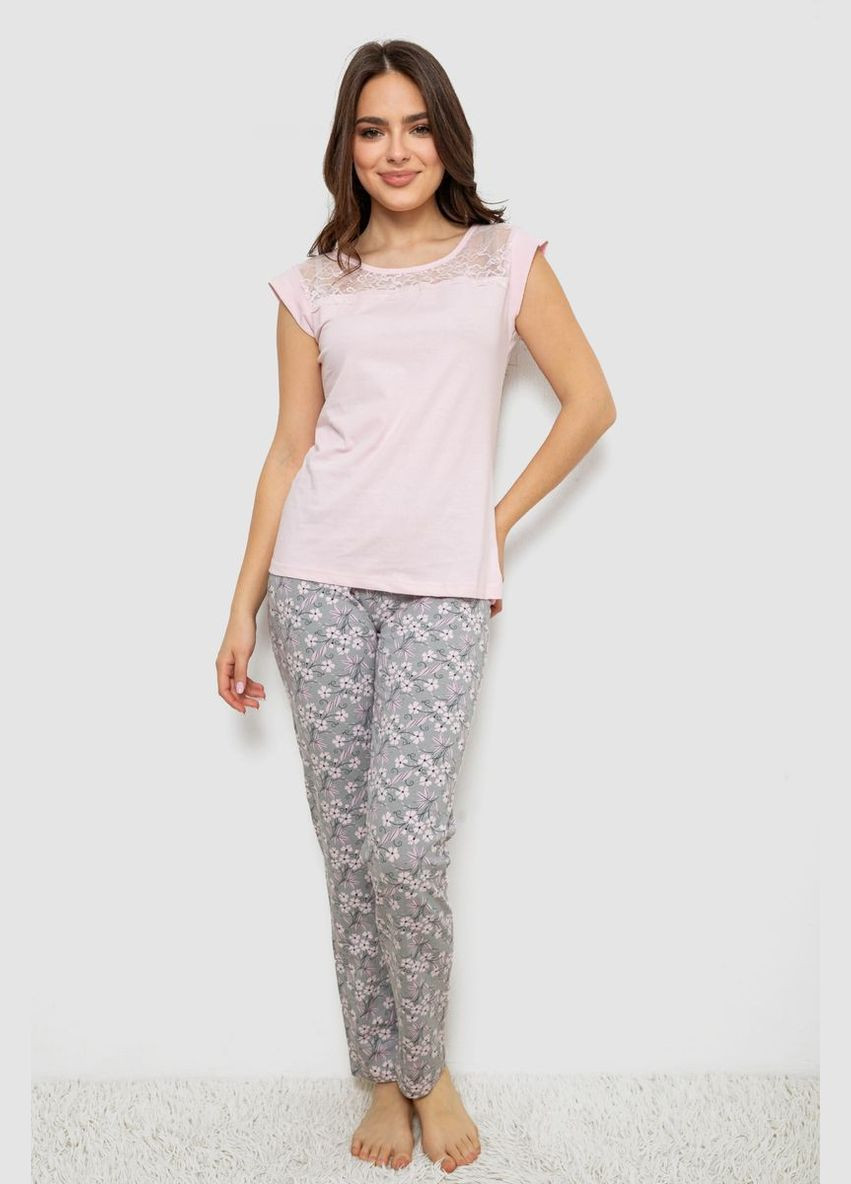 Рожева всесезон жіноча піжама з принтом,, 243r1484-004 Anello