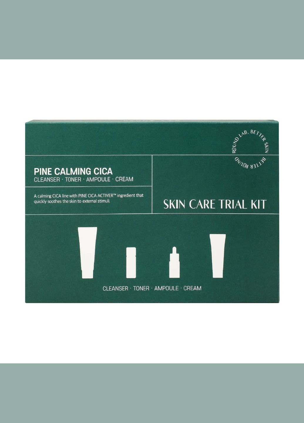 Набір мініверсій засобів Pine Calming Cica Skin Care Trial з екстрактом голок сосни, 30мл+20мл+10мл+20мл Round Lab (333980957)