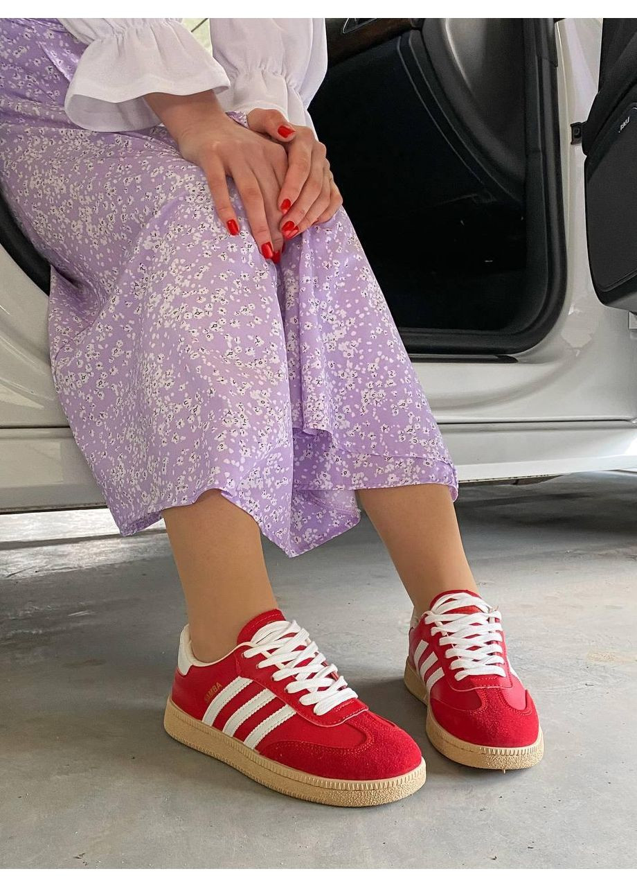 Білі Осінні кросівки чоловічі adidas samba red white адідас самба No Brand