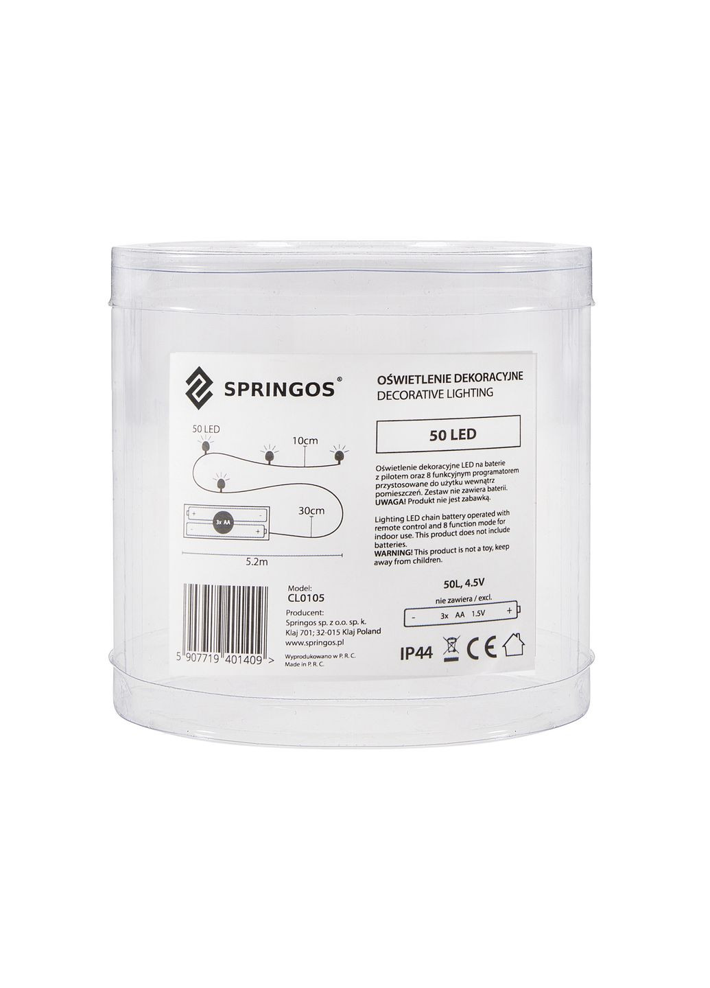 Гирлянда на батарейках 4.9 м 50 LED Pilot CL0105 Warm White Springos (315781182)