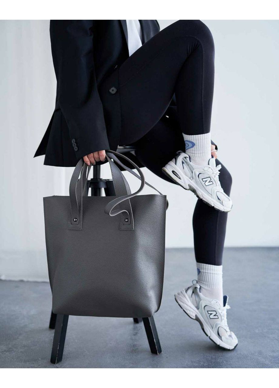 Сумка-шопер из фактурной экокожи в минималистическом стиле No Brand (369674998)