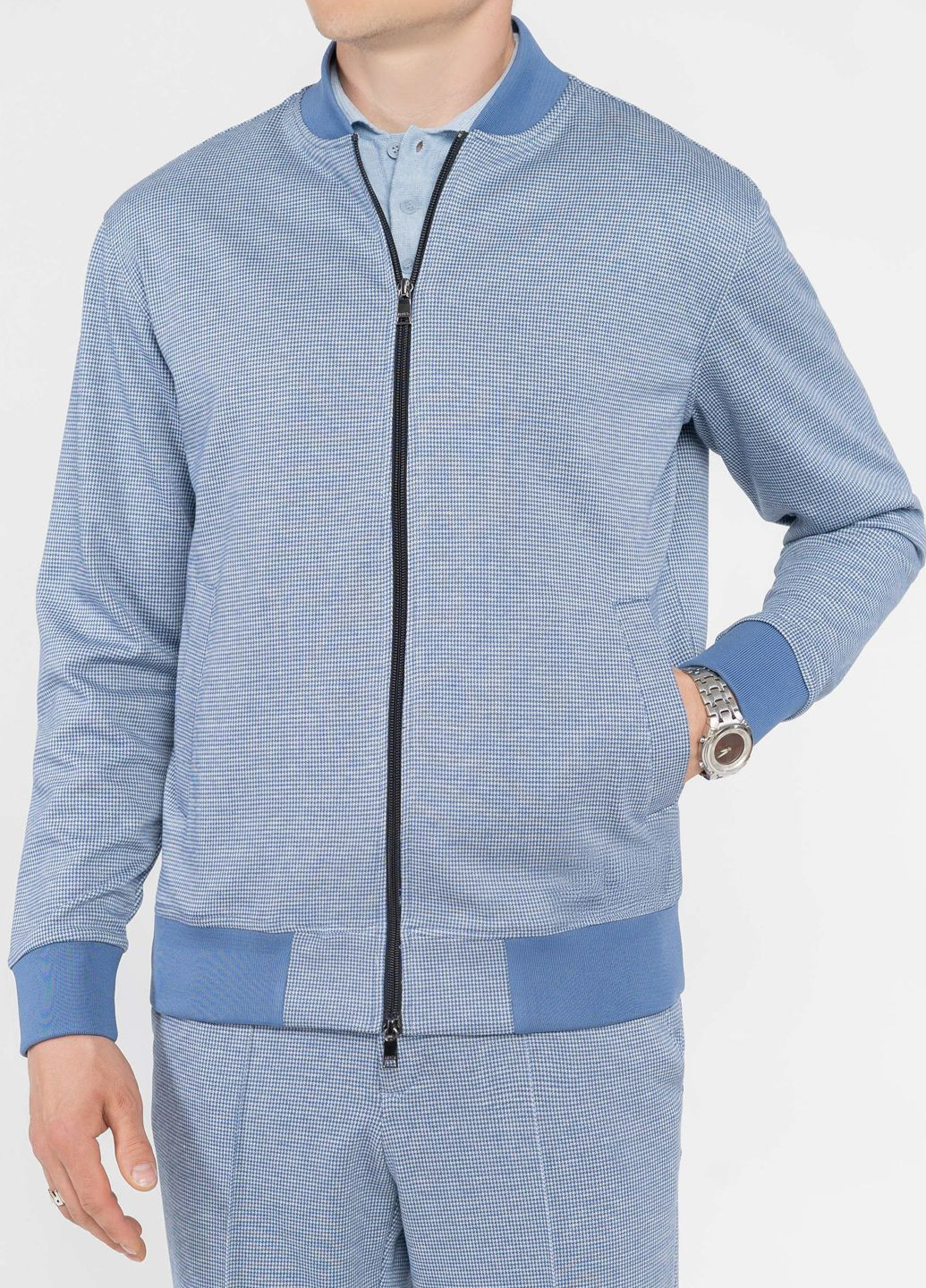 Кофта на молнии мужская синяя Arber Jersey Bomber ASKR-38 (332214150)