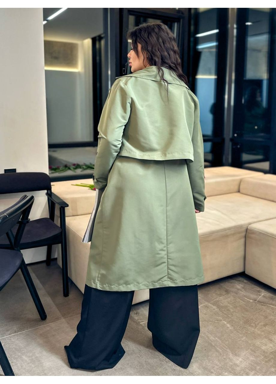 Функціональний тренч-двійка (жилет + болеро) — 3 в 1, котон, розміри 48–58 (заміри в описі) Vione на зав'язках демісезон (367074645)