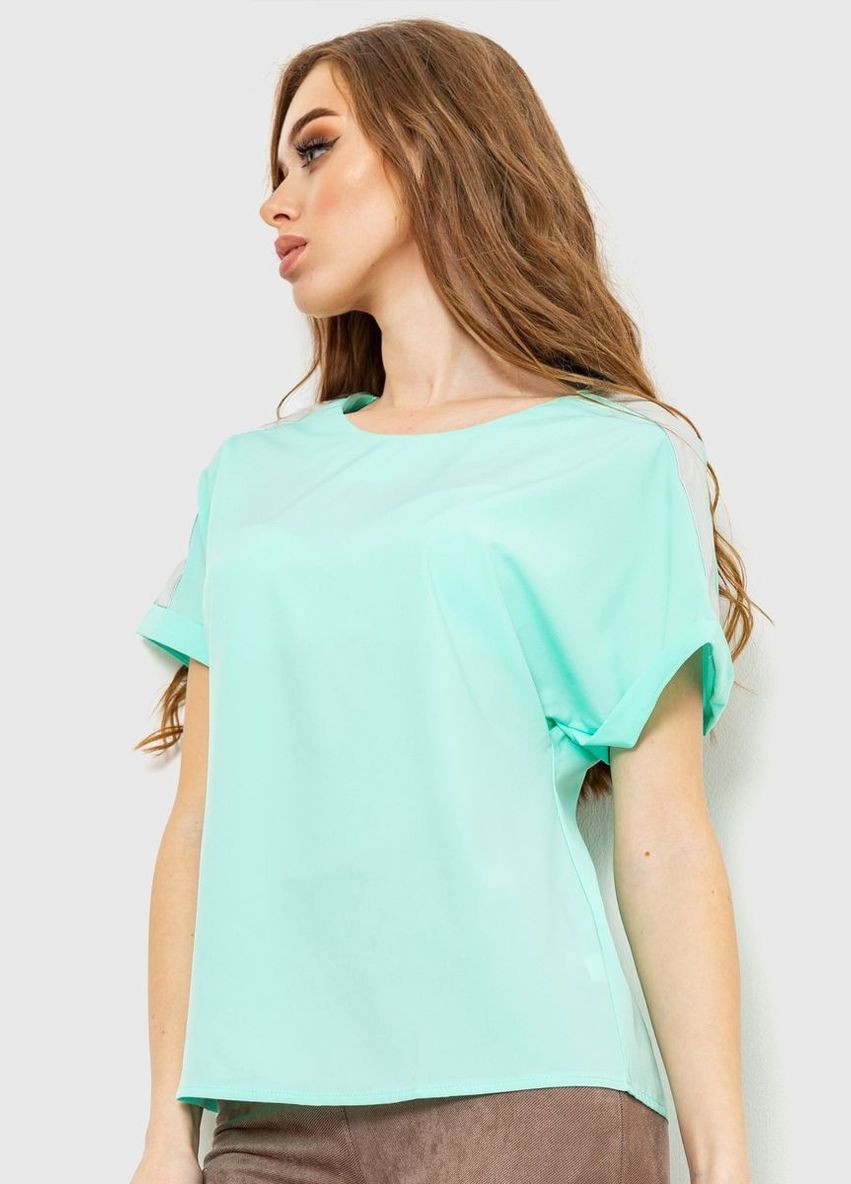 Серо-зеленая демисезонная блуза повседневная, цвет светло-сиреневый, Ager