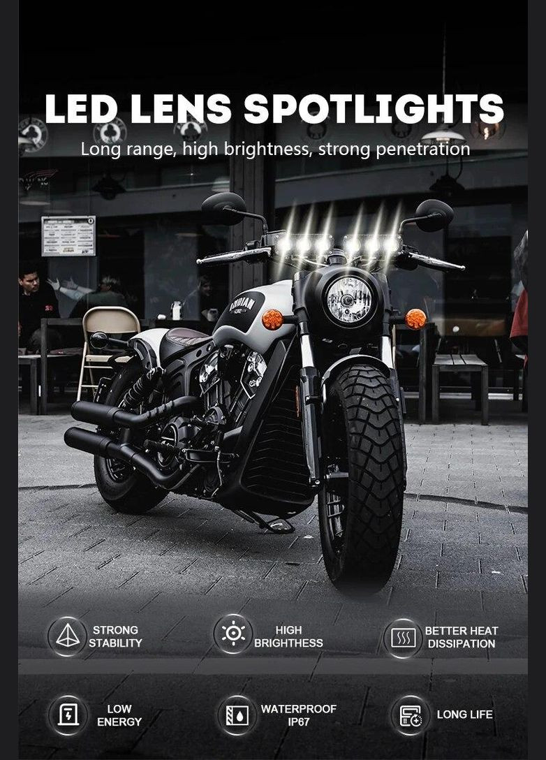 Фара світлодіодна LED 3 режими 17 Вт білий / жовтий No Brand (308254380)