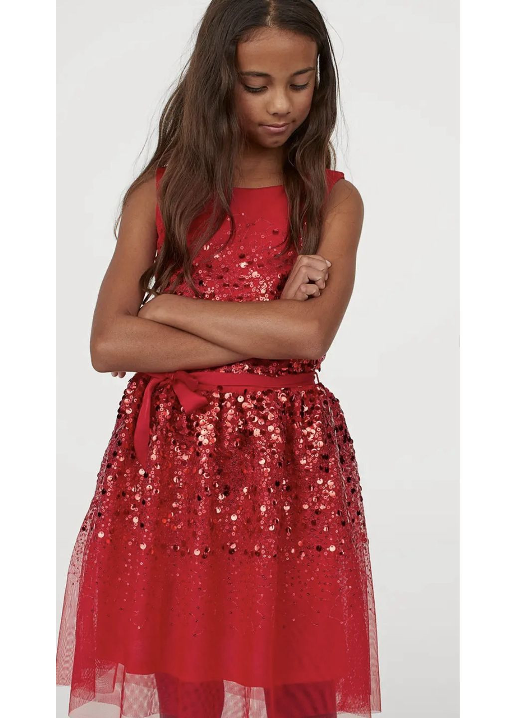 Красное платье с пайетками H&M (367182728)