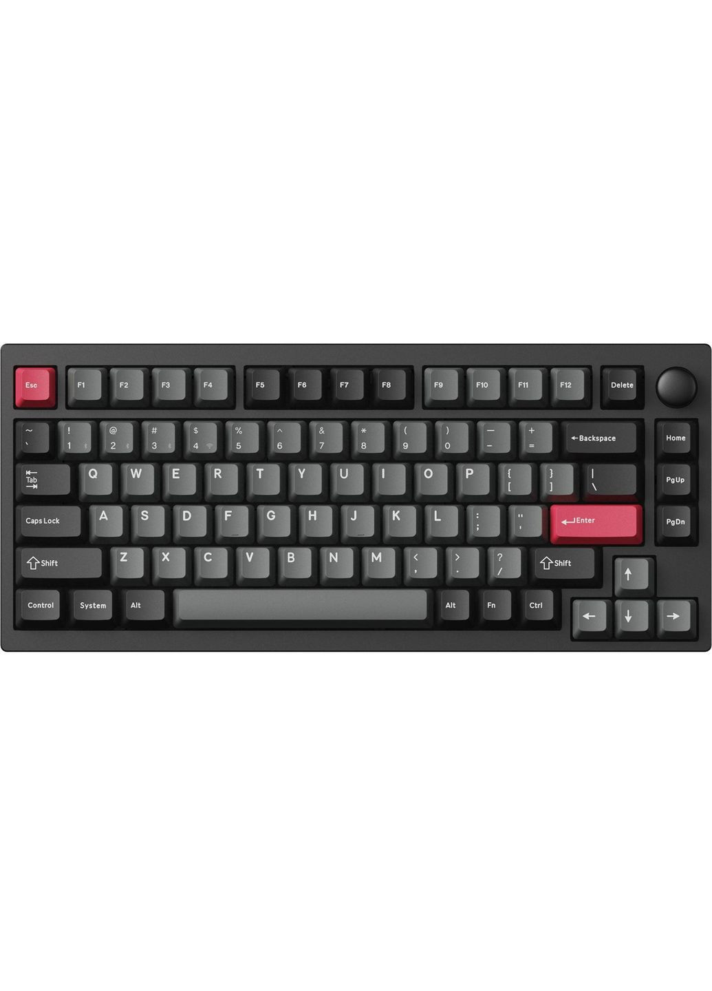 Клавіатура механічна P1P-M1-UA P1 Pro 84Key, Keychron Super Red, WL/BT/USB-A, QMK/VIA, Hot-Swap, EN/UKR, RGB, Knob, Carbon Black Lemokey (362712604)