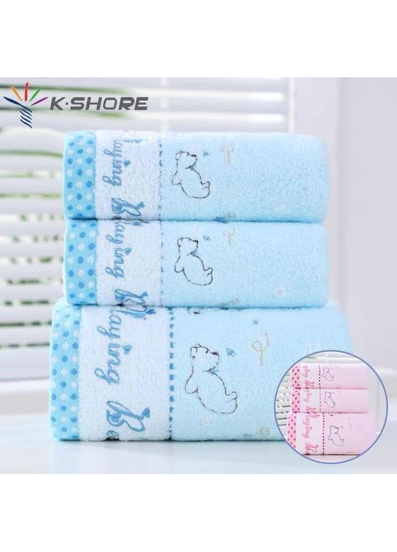 Набір дитячих рушників з звірятком Kunmeng блакитний
