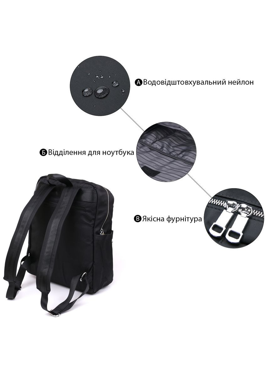 Городской рюкзак нейлоновый с множеством карманов для ноутбука и учебы черный (sku_14808) No Brand (329860300)