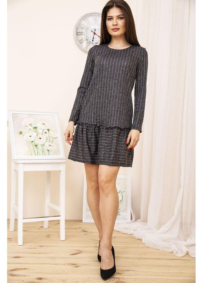 Сіра мінісукня сірого кольору, у смужку, 104r0012 Ager