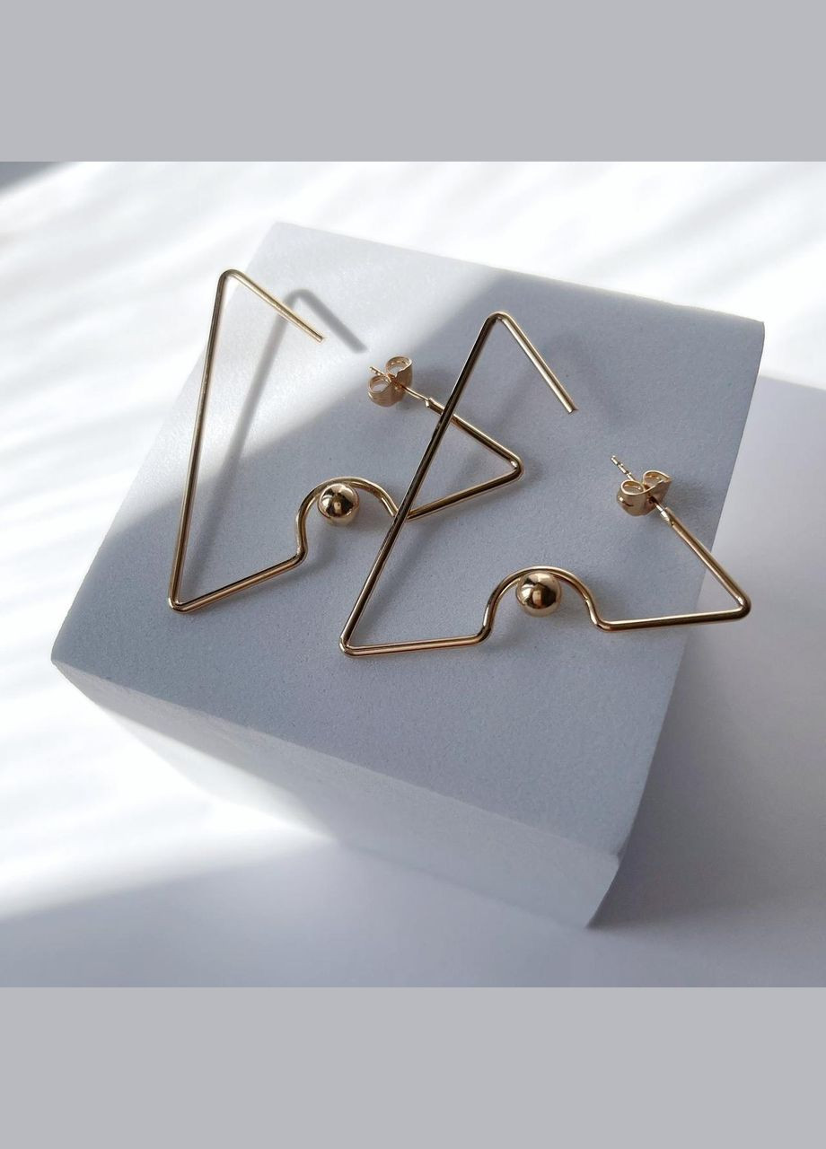 Серьги позолота Xuping Геометрические без камней Золото 51 мм S15048 Xuping Jewelry (328943418)