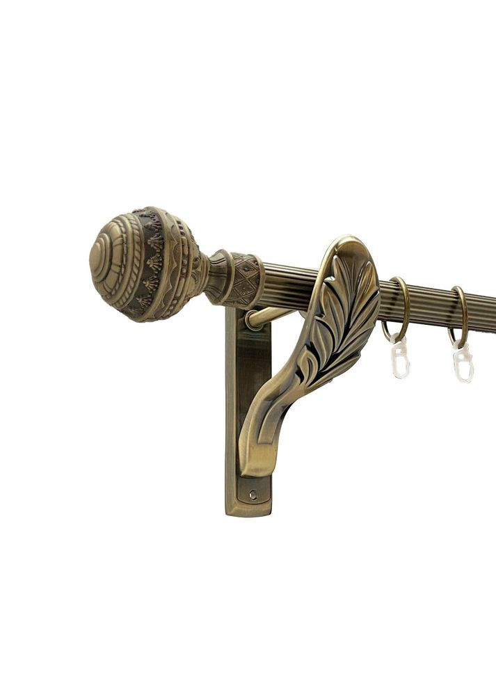 Карниз Арабеска металевий однорядний ретро рифлена труба Антик 25 мм 200 см (00-00016579) ORVIT (300284767)