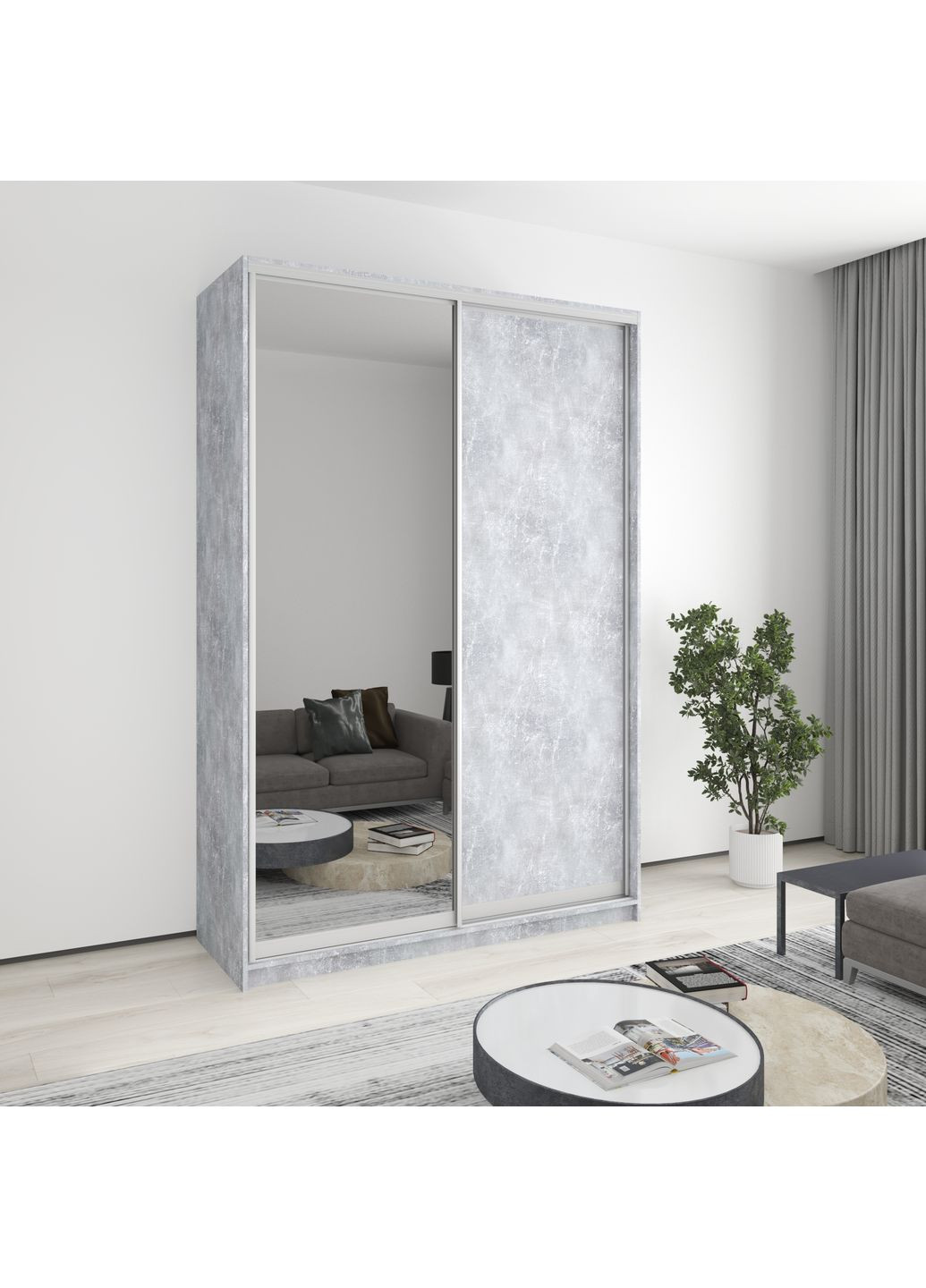 Шкаф-купе двухдверный Комбо AL ДСП/Зеркало 160x45x240 см (MBS-4113) MebelStar (359449091)