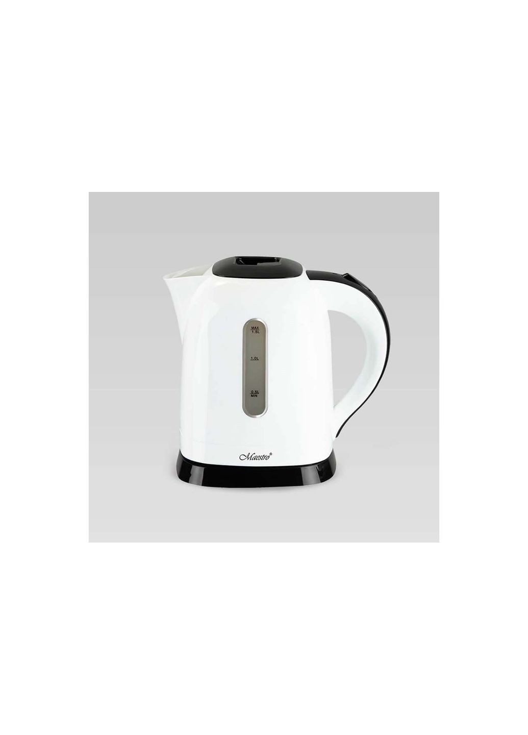 Електрочайник 1.5 л пластиковий із фільтром білий для кухні Maestro (334318020)