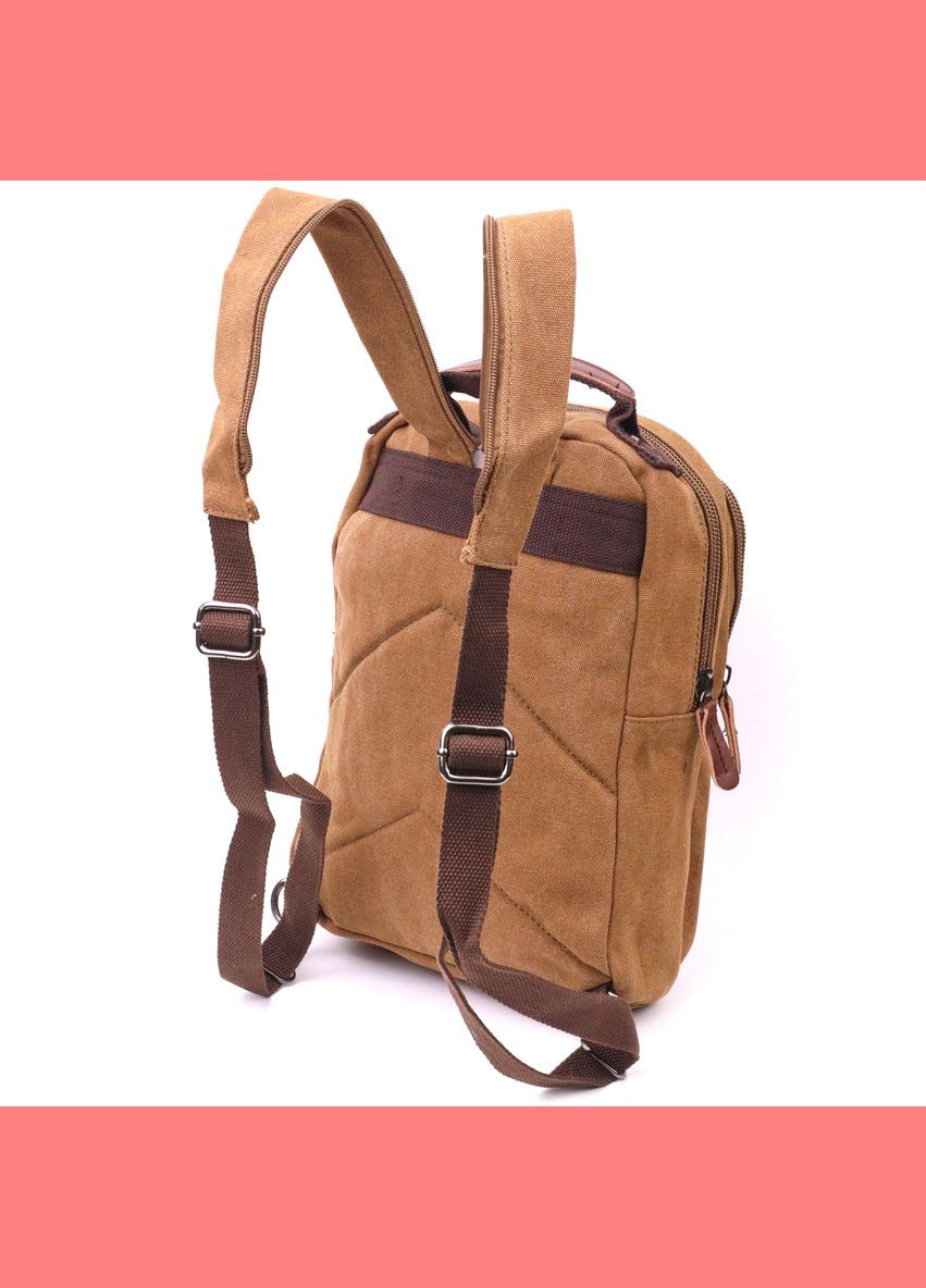 Рюкзак чоловічий сумка через плече слінг із текстилю 21257 Коричневий Vintage (302257668)