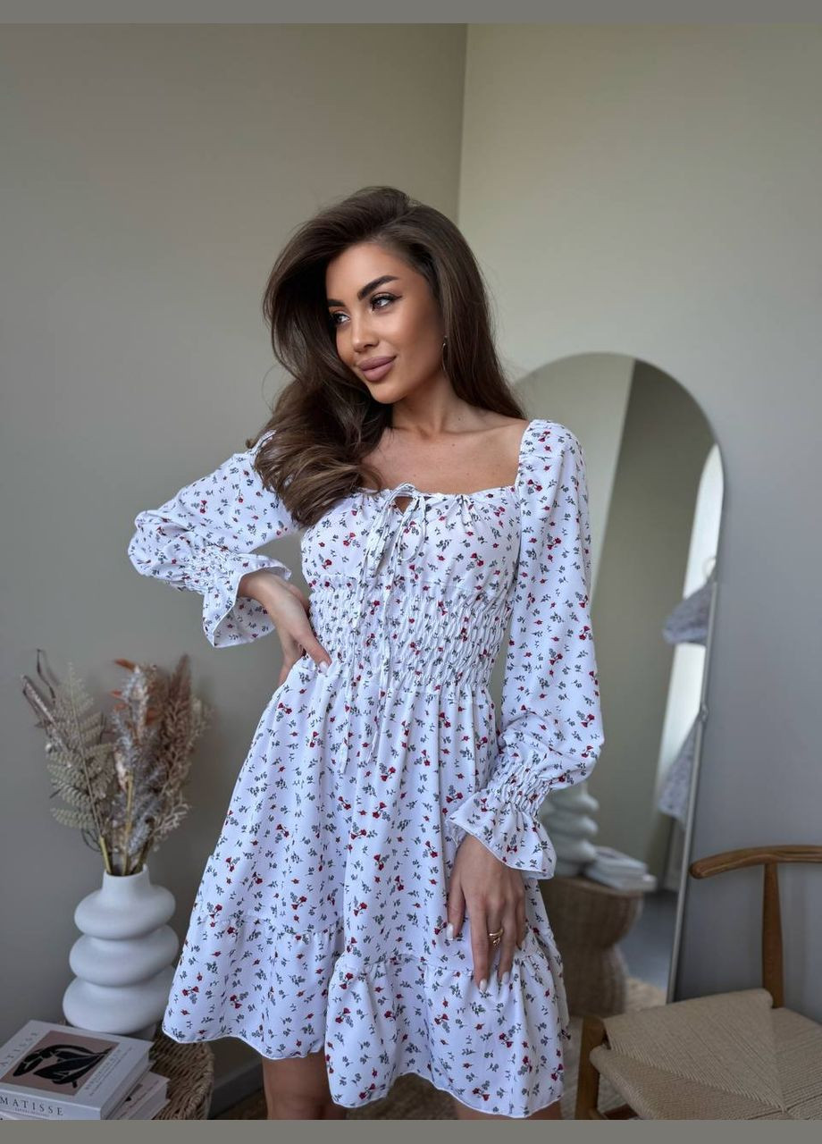 Білий повсякденний, святковий жіноча сукня в квітковому принті Avanti з квітковим принтом