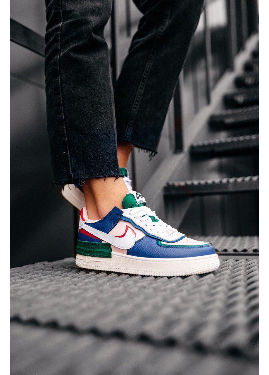 Рожеві Осінні кросівки чоловічі nike air force 1 shadow pink blue найк аір форс 1 преміум No Brand