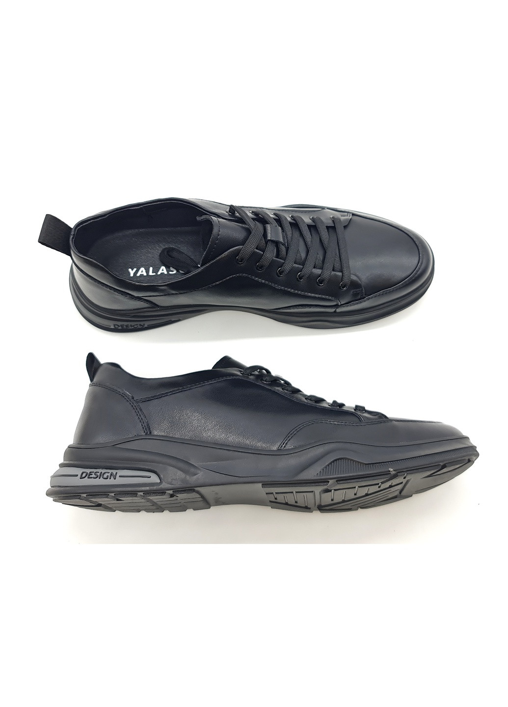 Черные чоловічі туфлі чорні шкіряні ya-11-7 26,5 см (р) Yalasou