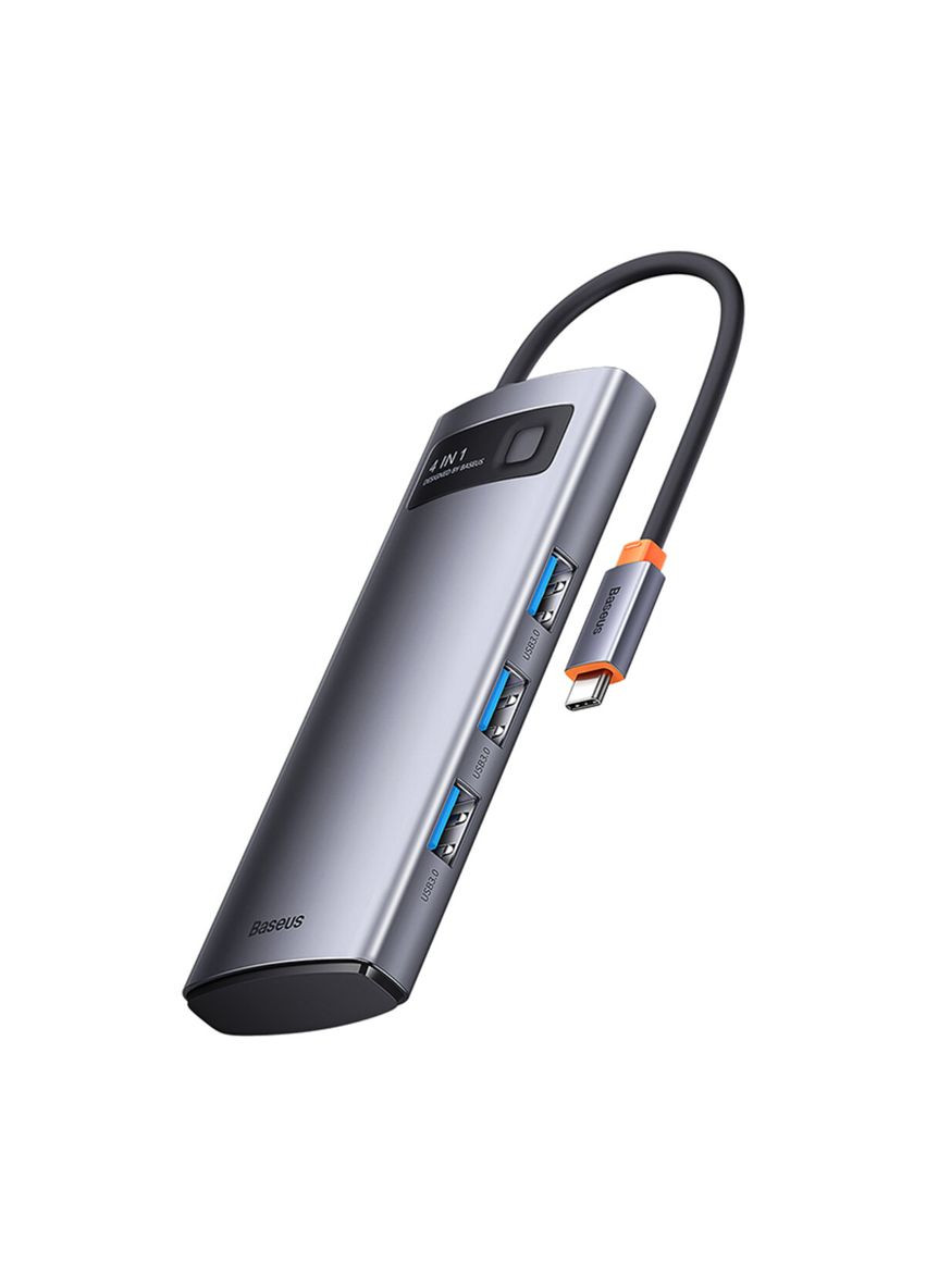 USB-хаб Type-C HUB Docking Station （Type-C to USB3.0*4） Baseus Metal Gleam Series 4-in-1 Multifunctional (330029021)