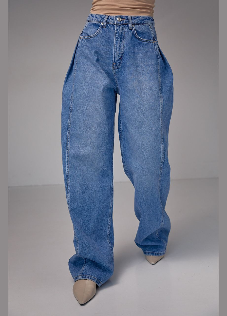 Женские широкие джинсы baggy - синий Lurex - (282958369)