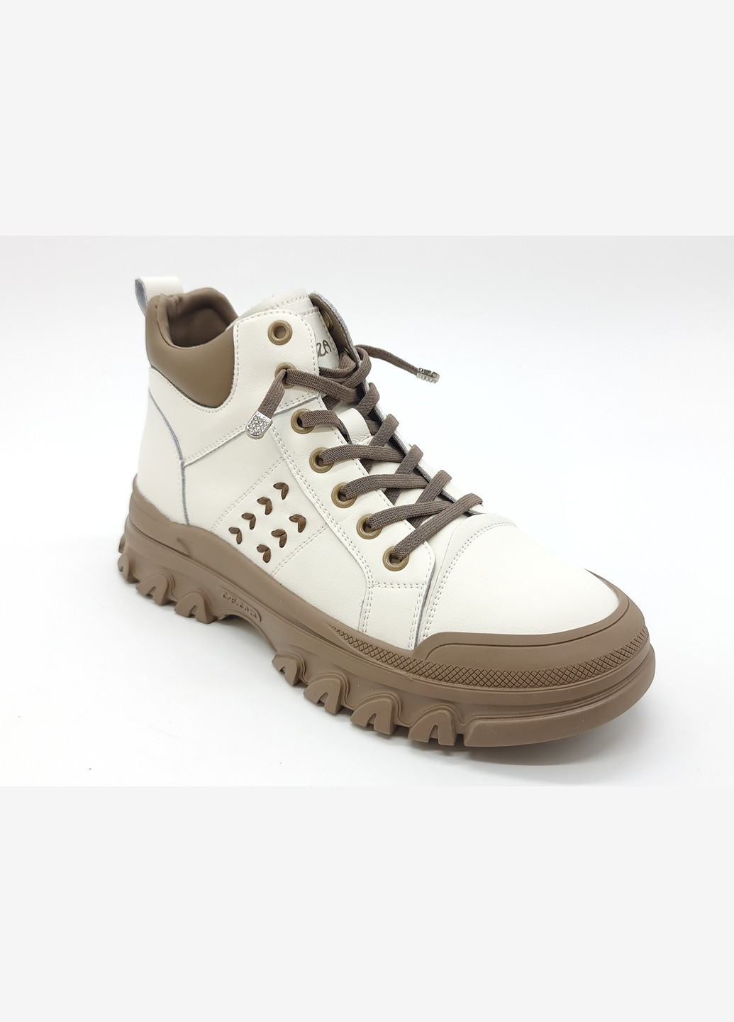 Осенние женские ботинки белые кожаные l-10-6 23 см (р) Lonza