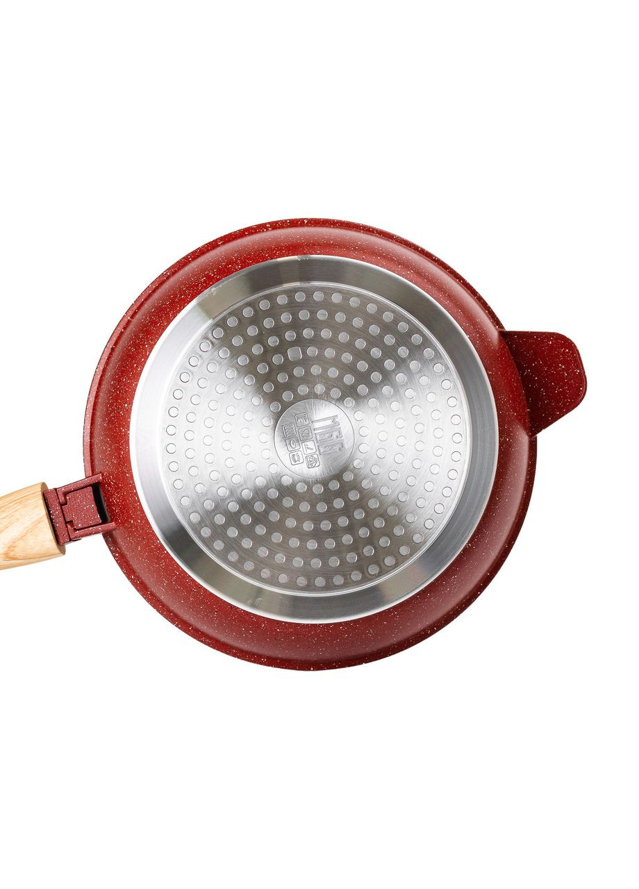 Сковорода универсальная алюминиевая 24 см со съемной ручкой, красный MGC (322771250)
