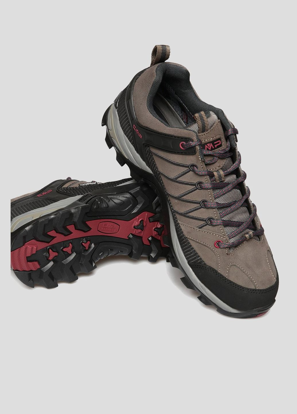 Оливковые (хаки) демисезонные замшевые ботинки цвета хаки rigel low trekking shoes wp CMP