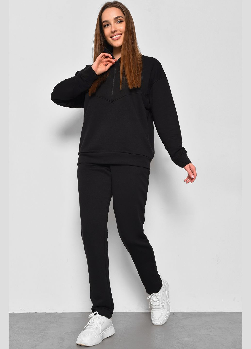 Спортивний костюм жіночий чорного кольору Let's Shop (285692225)