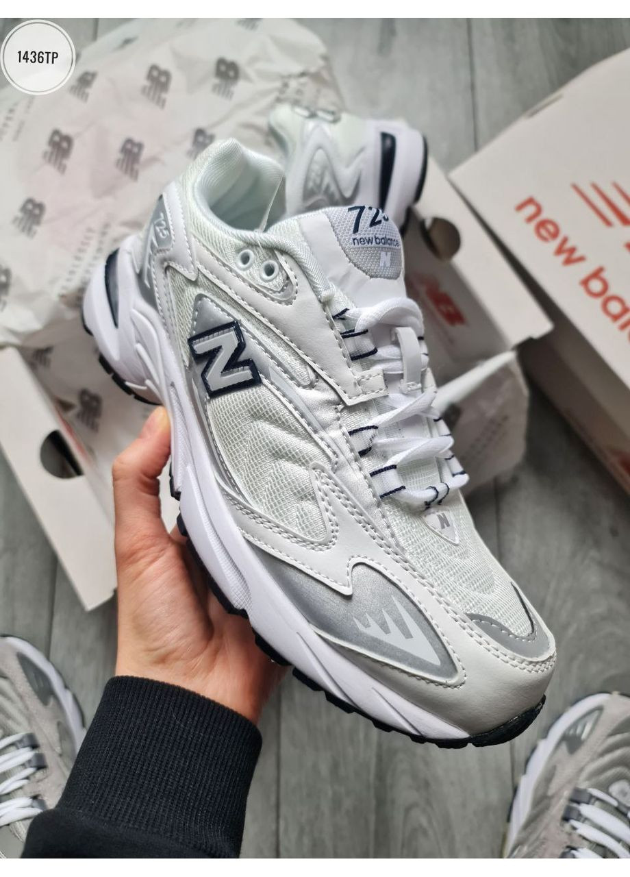 Белые демисезонные кроссовки мужские new balance 725 white / silver нью беланс 725 No Brand