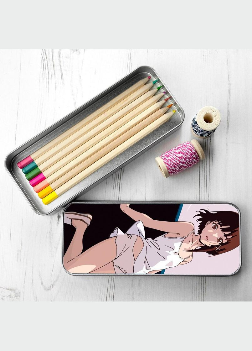 Органайзер для канцелярских принадлежностей металлический, кейс для мелочей Аниме Эксперименты Лейн #002 7*18 см Silver No Brand (309151825)