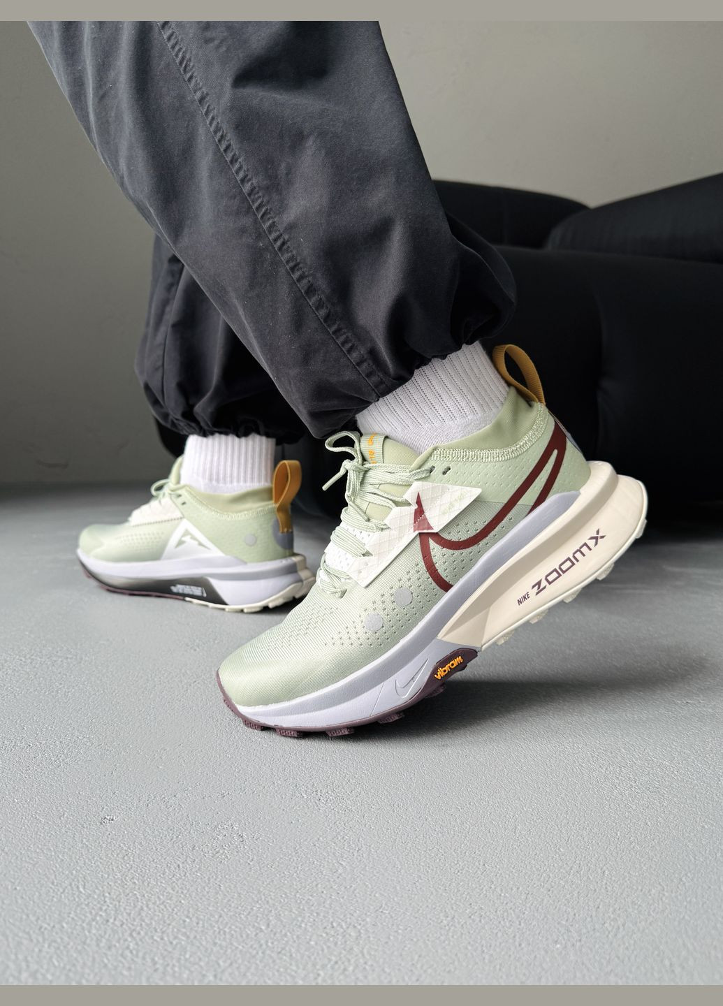 Мятные демисезонные кроссовки мужские nike zegama trail 2 zoomx mint | найк зегама треил 2 мятные No Brand