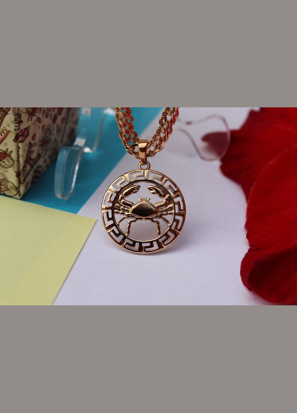 Кулон зодіак рак 2,5 см золотистий Xuping Jewelry (316607219)