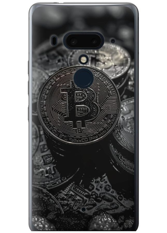 Силиконовый чехол 'Black Bitcoin' для Endorphone HTC U12 Plus (314508671)