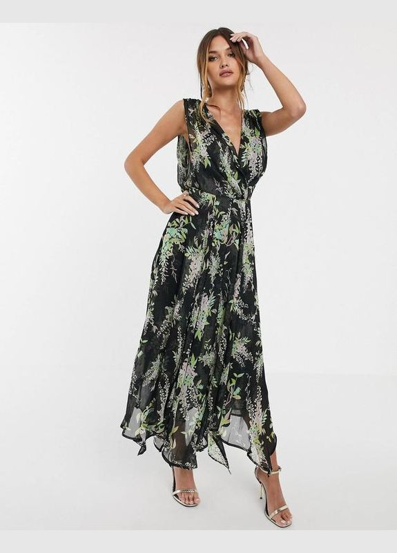 Черное платье меди в цвету Asos