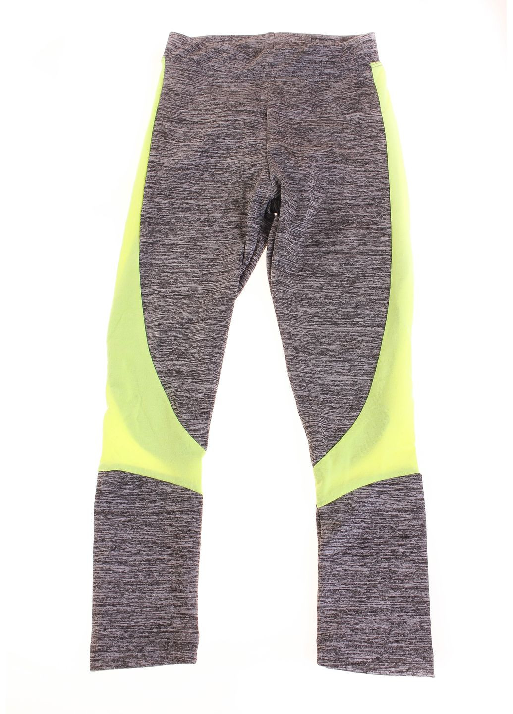 Серые летние лосины 7816 меланжевый антрацит и салатовый Lovetti