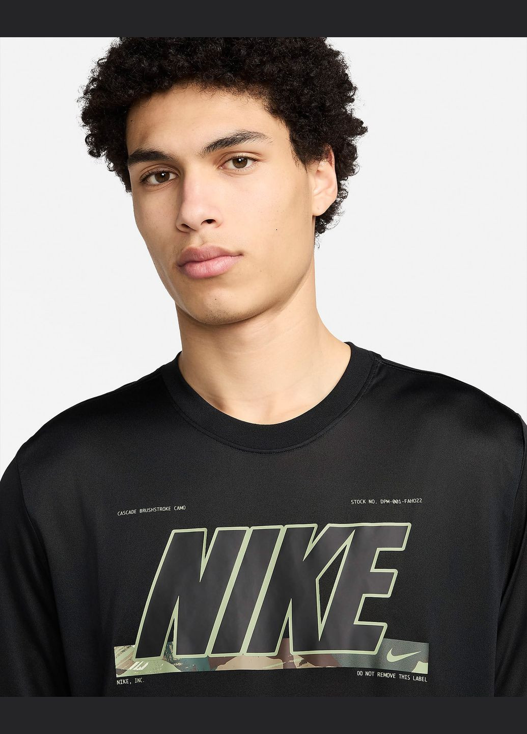 Комбинированная мужская футболка drifit tee rlgd camo gfx fv8370-010 черная Nike