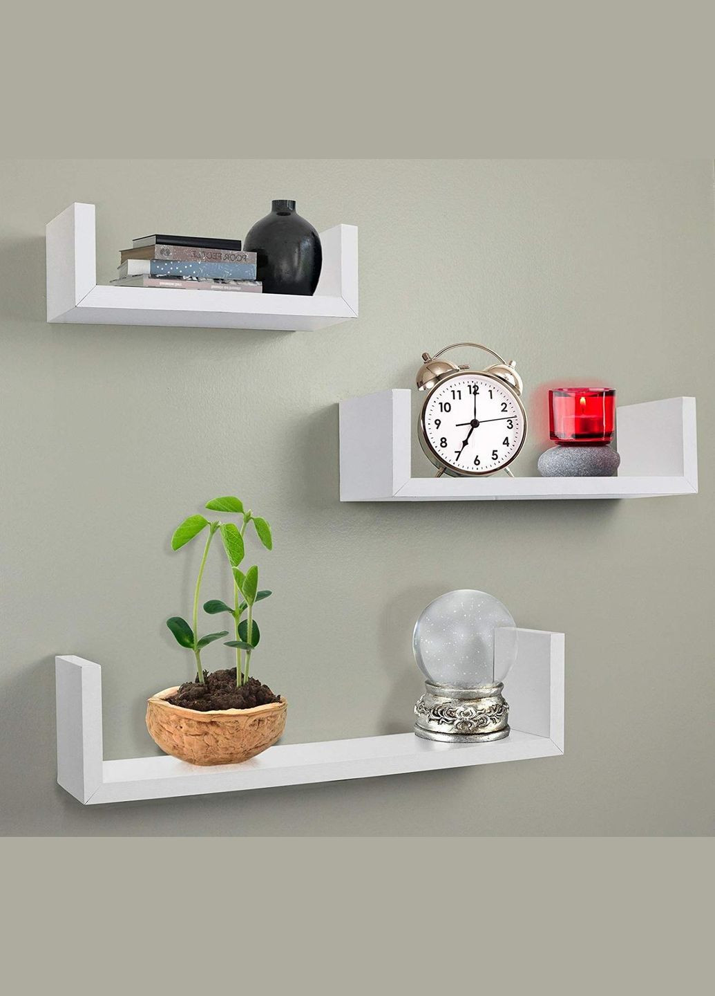 Настенная полка из дерева Уоккер 42 зефир (НСП-0036320) No Brand (328080774)