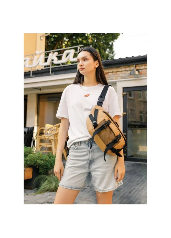 Велика жіноча поясна сумка бананка DynamicDart бежева Sambag SB-80411026 (400734511)